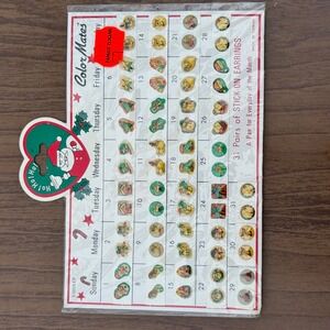 Vintage‎ Color Mates Stick On Earrings 31 Pairs Vintage Holiday Christmas